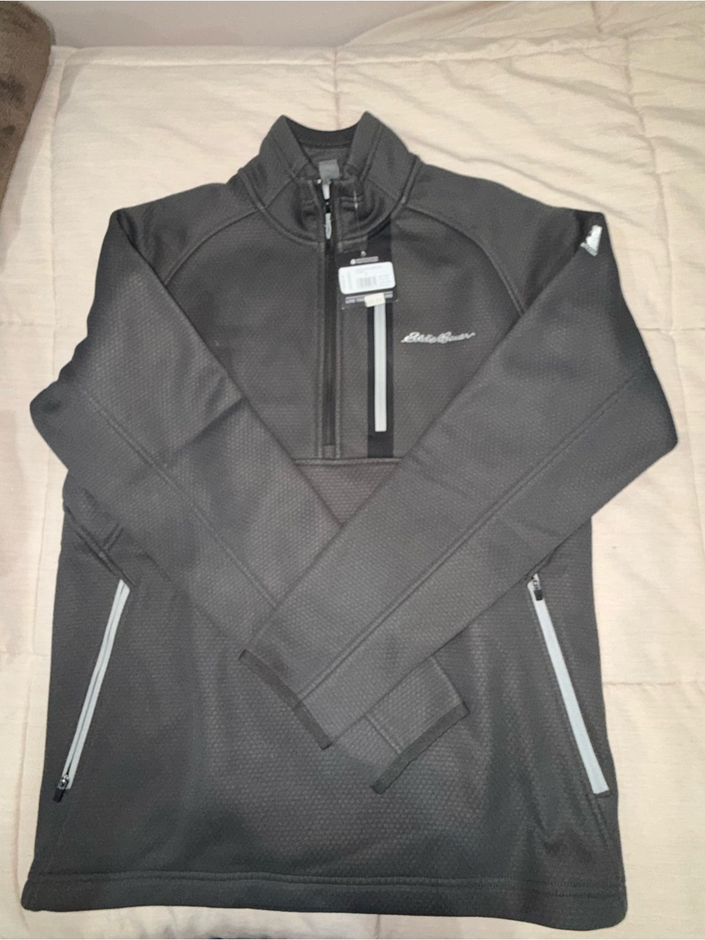 Eddie Bauer Dark Charcoal Quarter-Zip Pullover